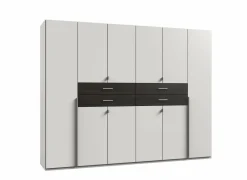 Kleerkast Denver 270cm - decor - wit & carbon eik