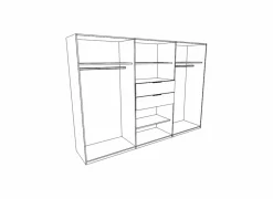 Kleerkast Diver 270cm - decor - sonoma eik & wit