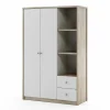 Kleerkast Evora 135cm - decor - ivory oak & wit