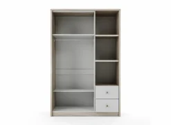 Kleerkast Evora 135cm - decor - ivory oak & wit