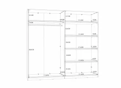 Kleerkast Helen 228cm - decor - wit