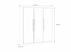 Kleerkast Helen  181cm - decor - wit