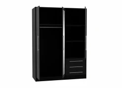 Kleerkast Jupiter 145cm - decor - zwart