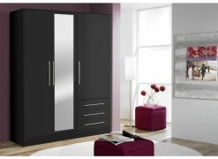 Kleerkast Jupiter 145cm - decor - zwart