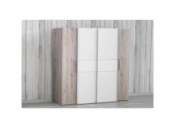 Kleerkast Kalixtus 200cm - decor - zand eik & wit