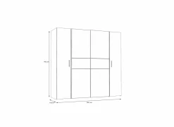 Kleerkast Kapaza 200cm - decor - artisanale eik & zwart