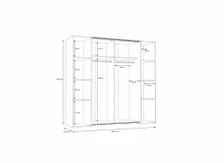 Kleerkast Kapaza 200cm - decor - artisanale eik & zwart