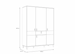 Kleerkast Lya 153cm - decor - cabezone oak & mauvella oak