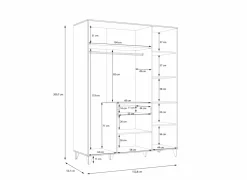 Kleerkast Lya 153cm - decor - cabezone oak & mauvella oak