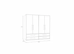 Kleerkast Mokkaris 206cm - decor - artisanale eik & wit