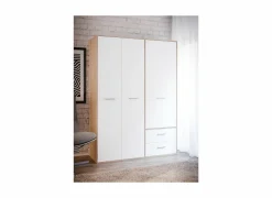 Kleerkast Mokkaro 145cm - decor - wit & sonoma eik