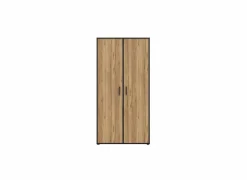 Kleerkast Mokkaro 95cm - decor - zwart & kastanje eik