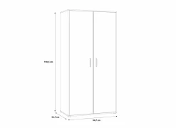 Kleerkast Mokkaro 95cm - decor - zwart & kastanje eik