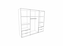 Kleerkast Mokkaro 206cm - decor - wit & sonoma eik