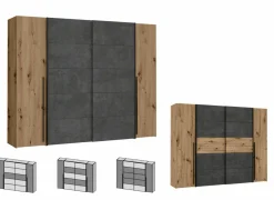 Kleerkast Narago 270cm - decor - artisanale eik & beton