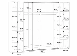 Kleerkast Narago 270cm - decor - wit