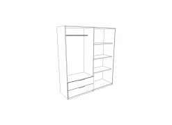 Kleerkast Orleans 181cm - decor - wit