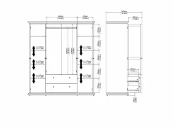 Kleerkast Paris 181cm - decor - wit