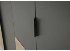 Kleerkast Quadraspin 226cm - decor - artisanale eik/ metallic grijs