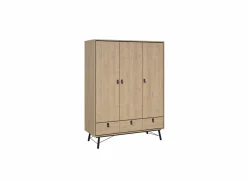 Kleerkast Ry 151cm - decor - bruin & zwart