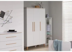 Kleerkast Vito Mira 131cm - melamine - wit/eik