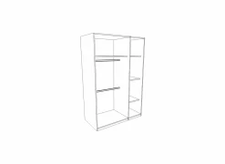 Kleerkast Vito Mira 131cm - melamine - wit/eik