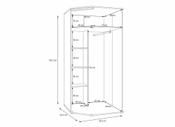 Kleerkast Wexlin 92x92x194cm - decor - sand & mauvella oak