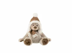 Knuffel Kerst H30cm - stof - bruin