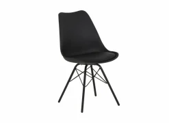 Kuipstoel Gigi 49x55x82cm - lederlook - zwart