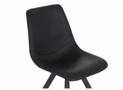 Kuipstoel Pokerface 47x57x83cm - natuurleder - zwart