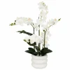 Kunstplant Orchidee H60cm - kunststof/keramiek - wit