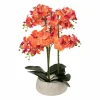 Kunstplant Orchidee H60cm - kunststof/keramiek - oranje