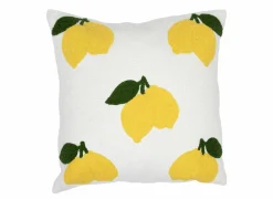 Cosy & Trendy Kussen Citroenen 45x45cm - katoen - wit