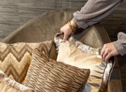 Kussen Jeanette 45x45cm - stof - bruin