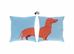 Kussen Outdoor Teckel 49x49cm - stof - multicolor