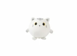 Kussen Squishy White Cat Ø13cm - stof - wit