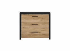 Ladekast Dalate 101x41x88,2cm - decor - kastanje eik/mat zwart