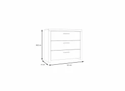 Ladekast Dalate 101x41x88,2cm - decor - kastanje eik/mat zwart