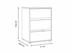 Ladekast Forte 51x40x71cm - decor- grijs