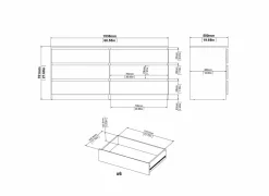 Ladekast Naia 154x50x71cm - melamine - jackson hickory