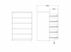 Ladekast Naia 77x50x112cm - melamine - jackson hickory