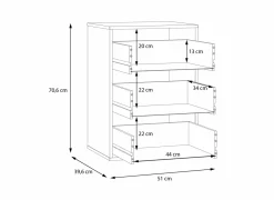 Ladekast 51x40x71cm - decor - grijs
