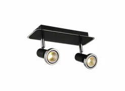 LED spot met 2 spots 5W GU10 chroom zwart