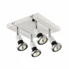LED spot met 4 spots 5W GU10 chroom wit