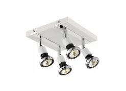 LED spot met 4 spots 5W GU10 chroom wit