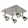 LED spot met 4 spots 5W GU10 chroom wit