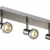 LED spot met 3 spots 5W GU10 chroom satijn