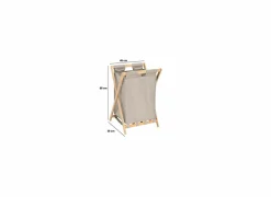 Linnenmand Tidy Box inklapbaar 46x36x68cm - polyestervezel & bamboe - beige