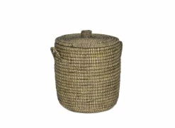 Linnenmand Yasuke Ø45x50/Ø40x45cm set van 2 naturel