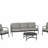 Loungeset Airy aluminium wicker - greige/zwart